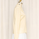Vintage Butter Yellow Shirt with Pleated Accents