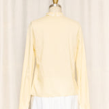 Vintage Butter Yellow Shirt with Pleated Accents