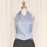 Giorgio Armani Blue Silk Vest
