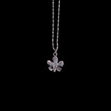 Sterling Silver Necklace with Hibiscus Pendant