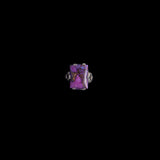 Sterling Silver Ring with Rectungular Purple Stone
