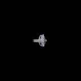 Sterling Silver Etched Glass Statement Ring