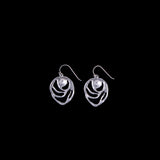 Sterling Silver Modernist Swirl Pearl Earrings