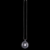 Sterling Silver Necklace with Twisted Pendant and Pearl