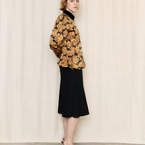 Ungaro Vintage Black and Gold Silk Floral Jacket