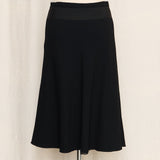 Biella Collezioni Black Wool A-Line Skirt
