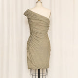 Giorgio Armani Ruched Jacquard Silk Dress