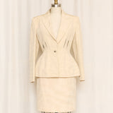 Claude Montana Beige Skirt Suit
