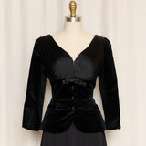 Vintage Velvet Jacket with Pleated Accents