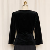 Vintage Velvet Jacket with Pleated Accents