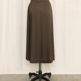 Max Mara Olive Pleated Skirt