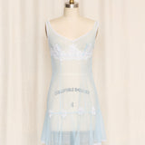 Habelia Baby Blue Sheer Slip