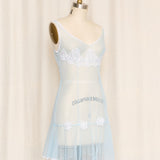 Habelia Baby Blue Sheer Slip