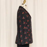 Moschino Jeans Grey Jacket with Floral Embroidery
