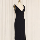Valentino Boutique Black Dress with Feather Trim