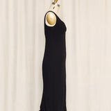 Valentino Boutique Black Dress with Feather Trim