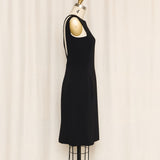 Emporio Armani Square Neckline Black Dress