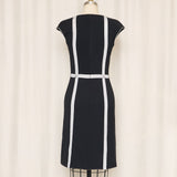 Bottega Veneta Black Dress with Grey Stripes