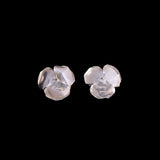 Vintage Sterling Silver Flower Earrings with Red Stones