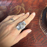 Vintage silver floral statement ring